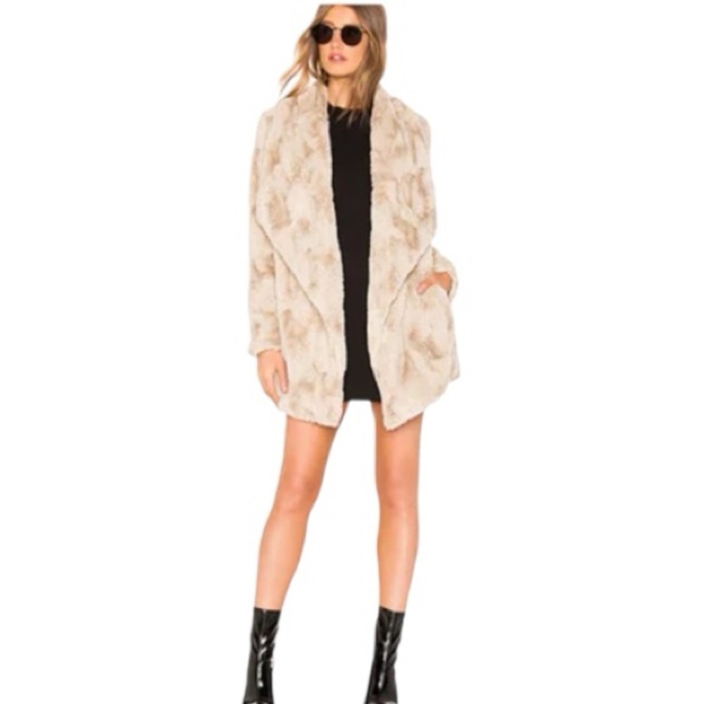Faux Fur Oversized Collar Jacket in Oatmeal  by STEVE MADDEN JACK by BB Dakota